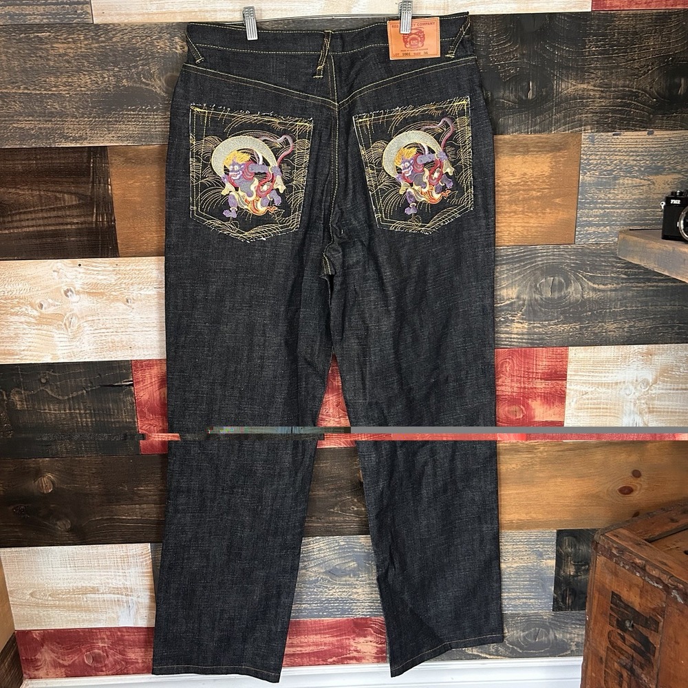 Brand New Red Monkey Denim Jeans Made By Martin Ksohoh Y2K 38